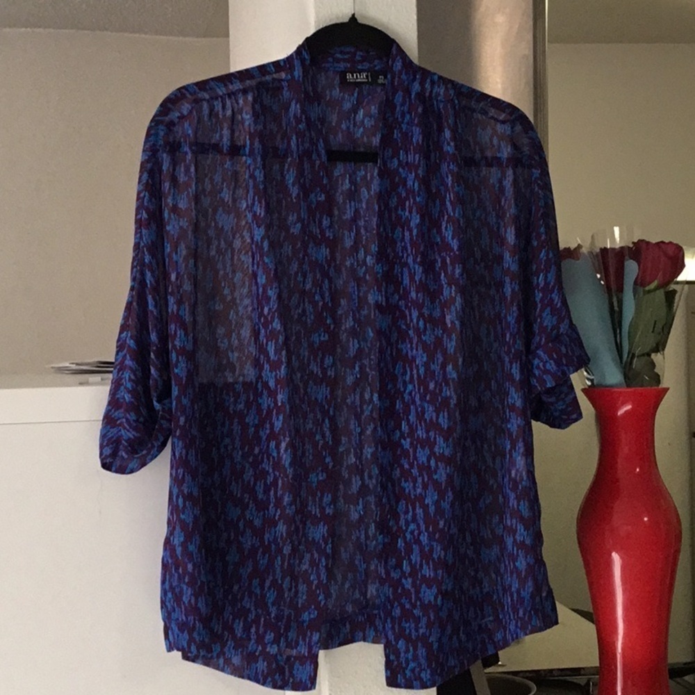 a.n.a. Vibrant Blue and Purple Blouse